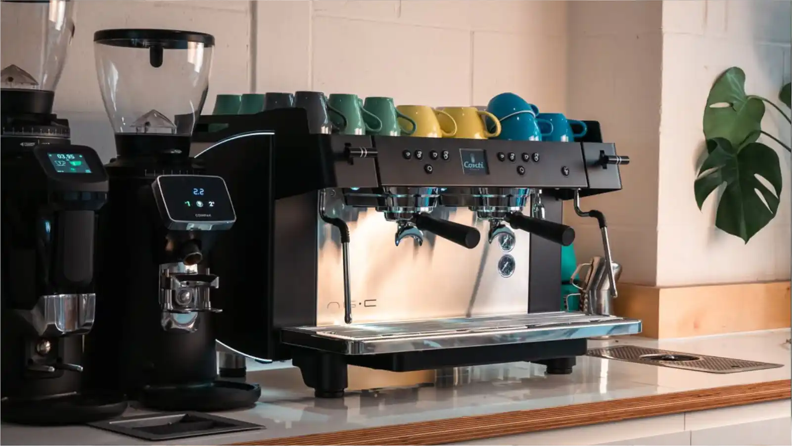 Professional cafe owner reviewing financial documents and ROI calculations